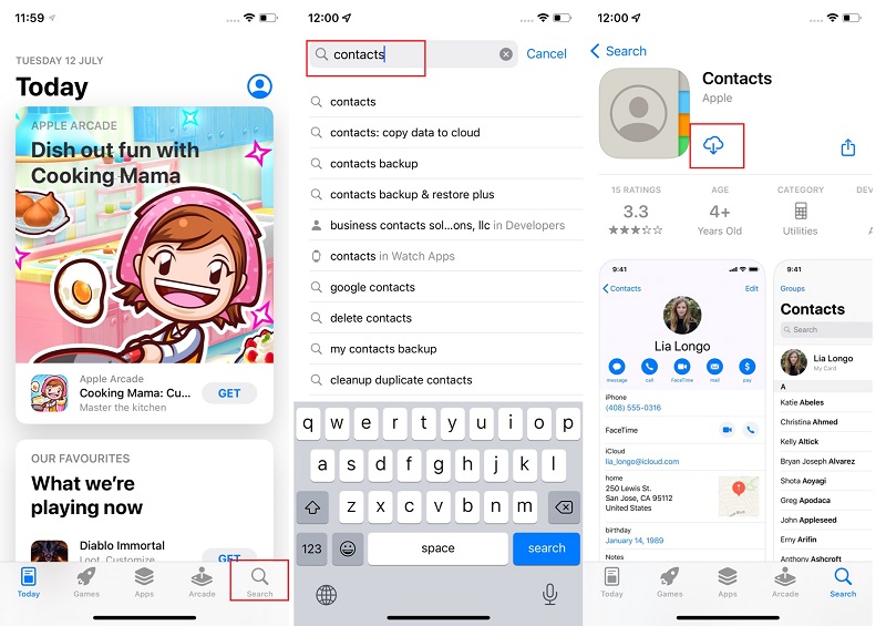 download contacts app