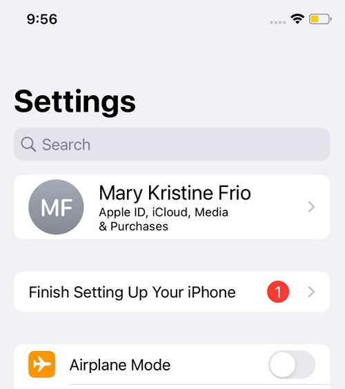 tap on your apple id