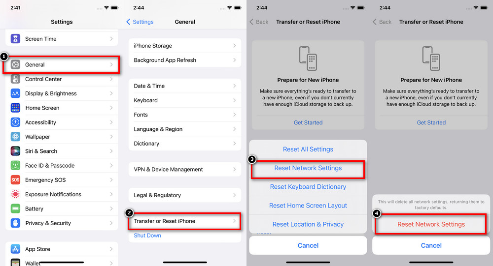 reset network settings