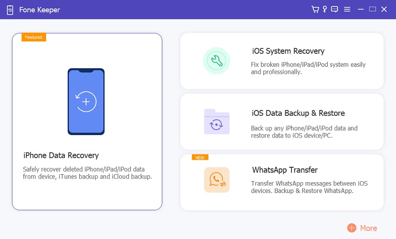 iphone data recovery main interface