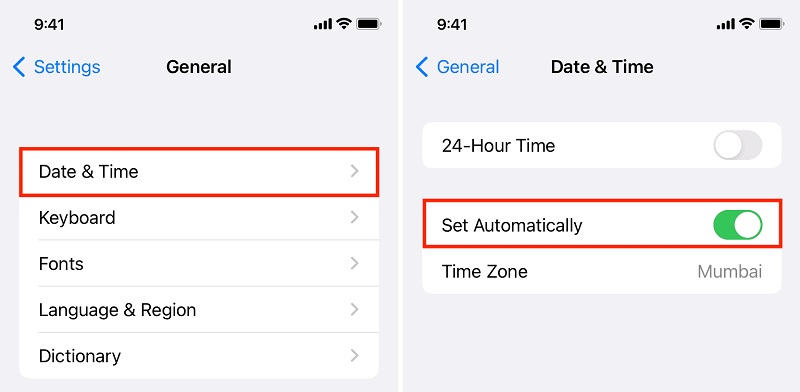 update your time and date