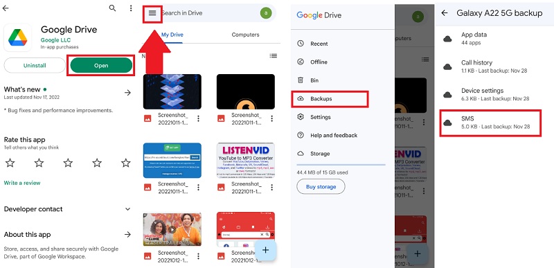 recover deleted messages in oneplus google drive google drive