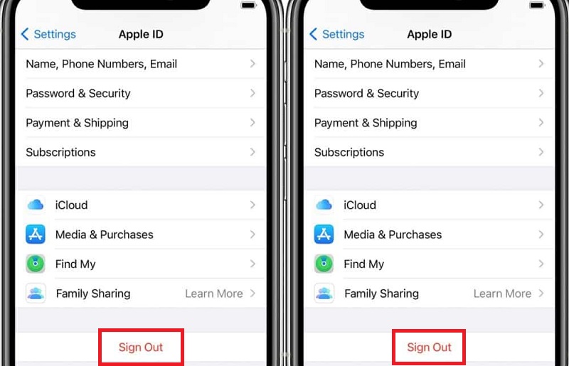sign out icloud