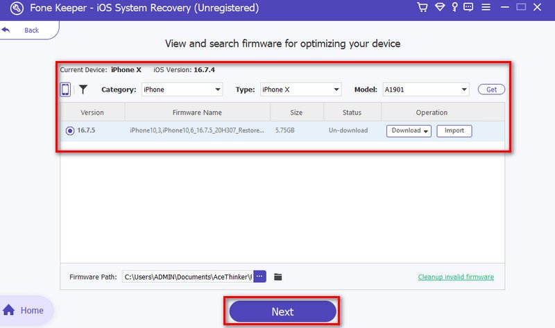 download your updated firmware