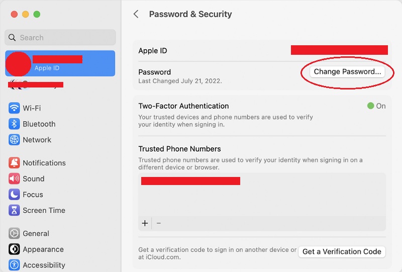 reset your apple id on mac